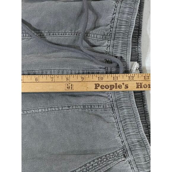 J By Joie Cropped Pants Size Large Gray Wash Wide Leg Linen Lyocell Drawstring - Picture 10 of 10